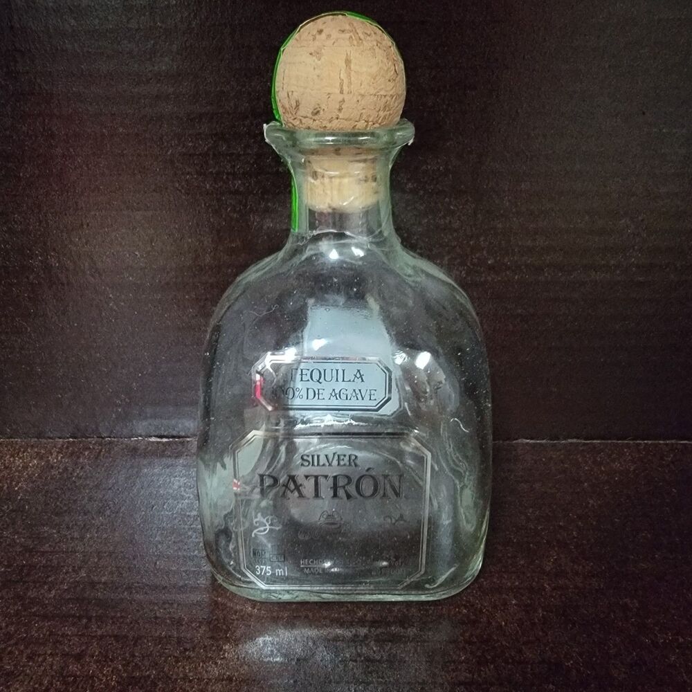 750 ml Patron "Silver" Tequila Empty Bottle & Cork